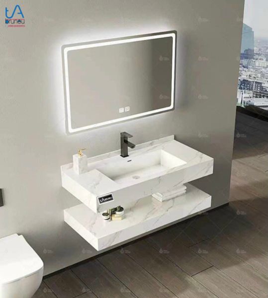 Bộ bàn đá lavabo nhập khẩu và chậu âm tràn viền BR 635-80