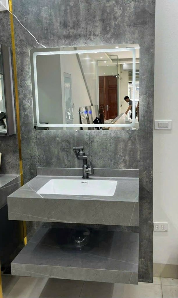 Bộ bàn đá lavabo nhập khẩu và chậu âm tràn viền BR 635-80