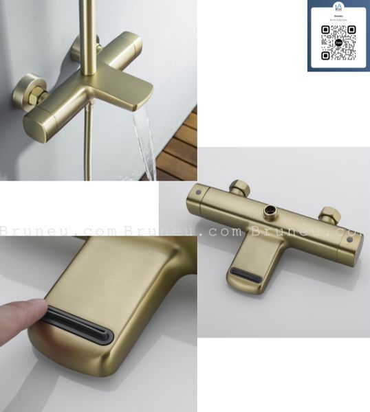 Sen cây tắm đứng mạ PVD màu vàng K-06788G – Cao cấp, chống oxy hóa