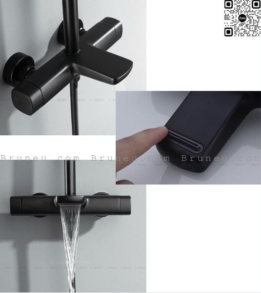 Sen cây tắm đứng mạ PVD màu đen K-06788BL – Cao cấp, chống oxy hóa