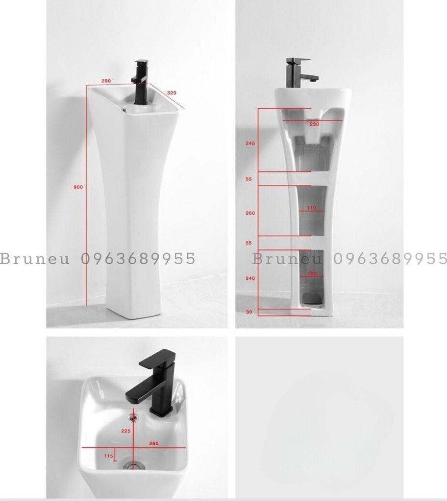 Trụ lavabo liền chân bé BR 189