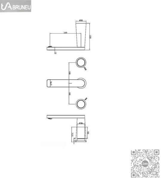 Vòi lavabo vàng 3 lỗ cao cấp H-8600VG-3