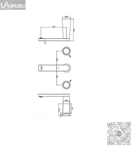 Vòi lavabo vàng 3 lỗ cao cấp H-8600VG-3