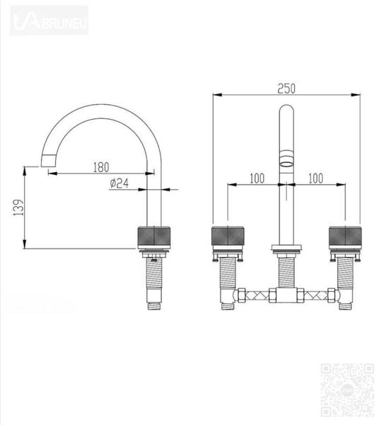 Vòi lavabo âm bàn đen H-VC200B1