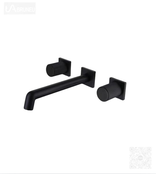 Vòi lavabo âm tường màu đen có chỉnh nhiệt độ H-VT200B2