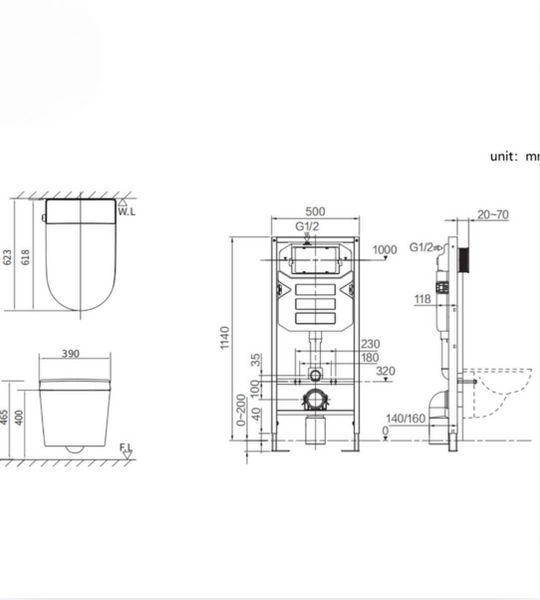 Bồn cầu thông minh treo tường cao cấp H-BTS236N
