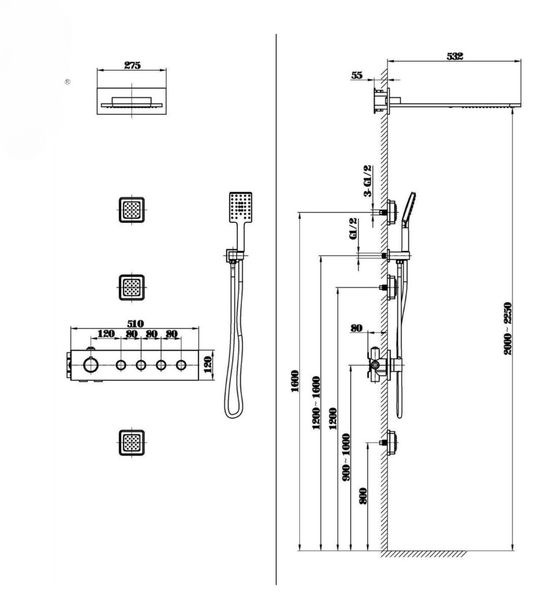 Sen âm tường nhiệt độ có thác nước H-ST366N