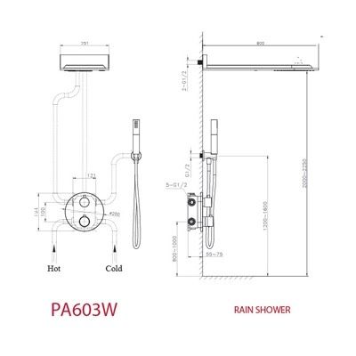 Sen tắm âm tường cao cấp Paul PA603W