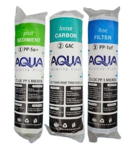 Bộ lõi lọc thô 123 Aqua lắp cho mọi loại máy RO