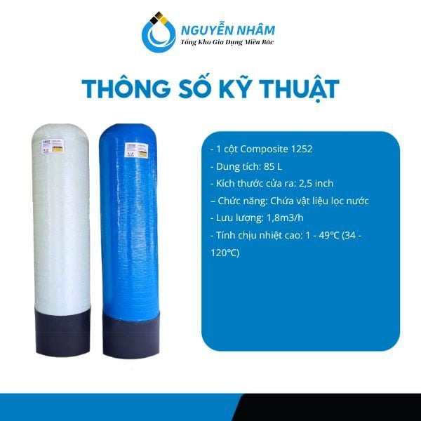 Vỏ Cột Composite Blue Wave chịu áp 150 PSI