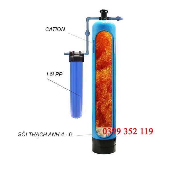 SLP.C101 Cột đầy đủ vật liệu xử lý nước nhiễm đá vôi xử lý nước cứng.