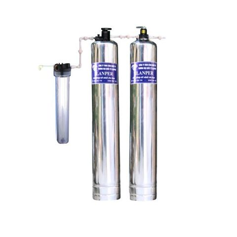 [Lọc tổng cao cấp] SLP.HH201Pro cột Inox 304 khử nước cứng nặng, mùi clo