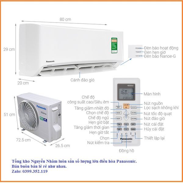 Máy lạnh Panasonic Inverter 1 HP CU/CS-PU9UKH-8