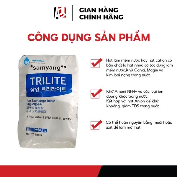 [Bao 25 Lít] Hạt Cation - Hàn Quốc KC08 Giá Tốt Làm Mềm Nước