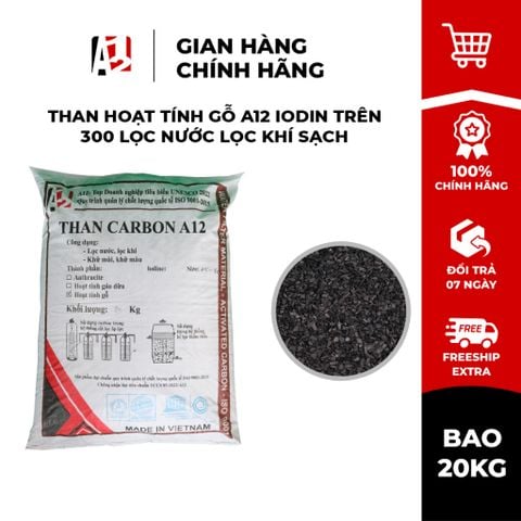 [Bao 20Kg] Than Hoạt Tính Gỗ SLANPER Iodin Trên 300 - Vật Liệu Lọc Nước Lọc Khí Sạch