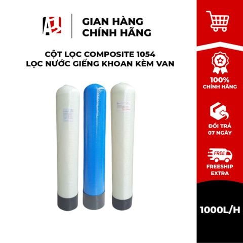 [Combo] Cột Lọc Composite 1054 + Van Lọc Nước Giếng Khoan, chưa gồm vật liệu lọc