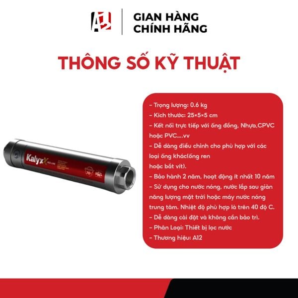Thiết Bị Chống Ăn Mòn, Cáu Cặn Kalyxx Redline cho các thiết bị gia đình, nhà máy A12