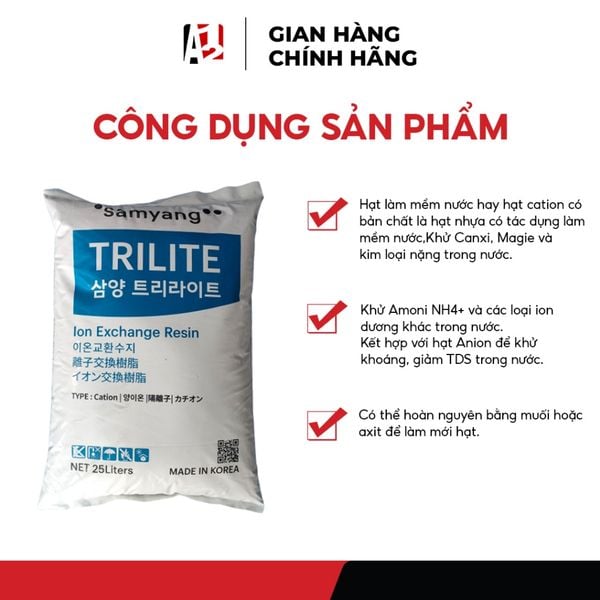 [Bao 25 Lít] Hạt Cation Hàn Quốc MC08 SLANPER Làm Mềm Nước Hiệu Quả