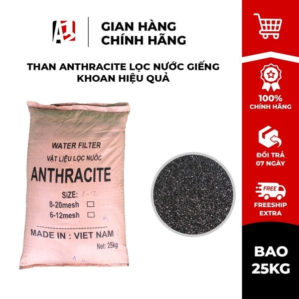 [Bao 25Kg] Than Anthracite -Vật Liệu Lọc Nước Giếng Khoan Hiệu Quả