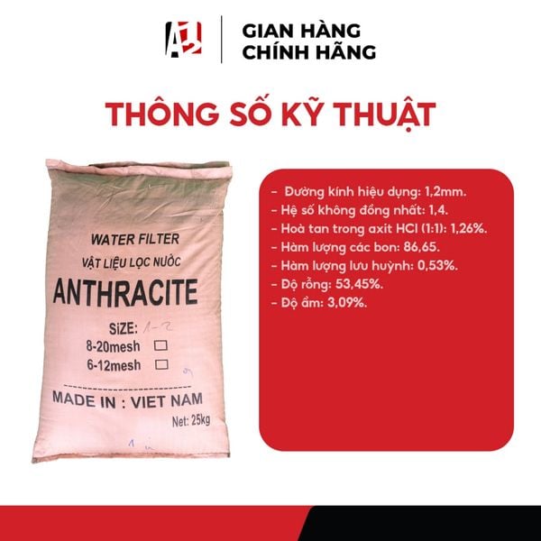[Bao 25Kg] Than Anthracite -Vật Liệu Lọc Nước Giếng Khoan Hiệu Quả