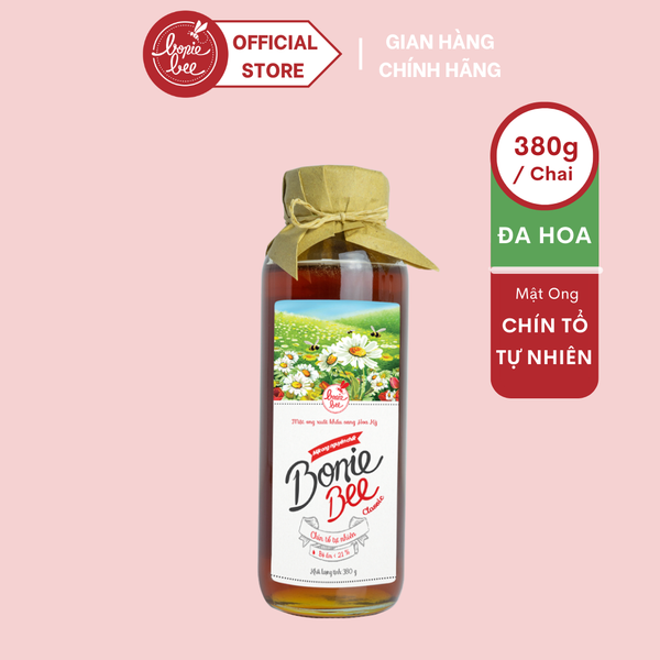  Mật Ong Bonie Bee Nguyên Chất Từ Đa Hoa (BB Classic) - Chín Tự Nhiên Từ Tổ - Không Qua Xử Lý - 380g 