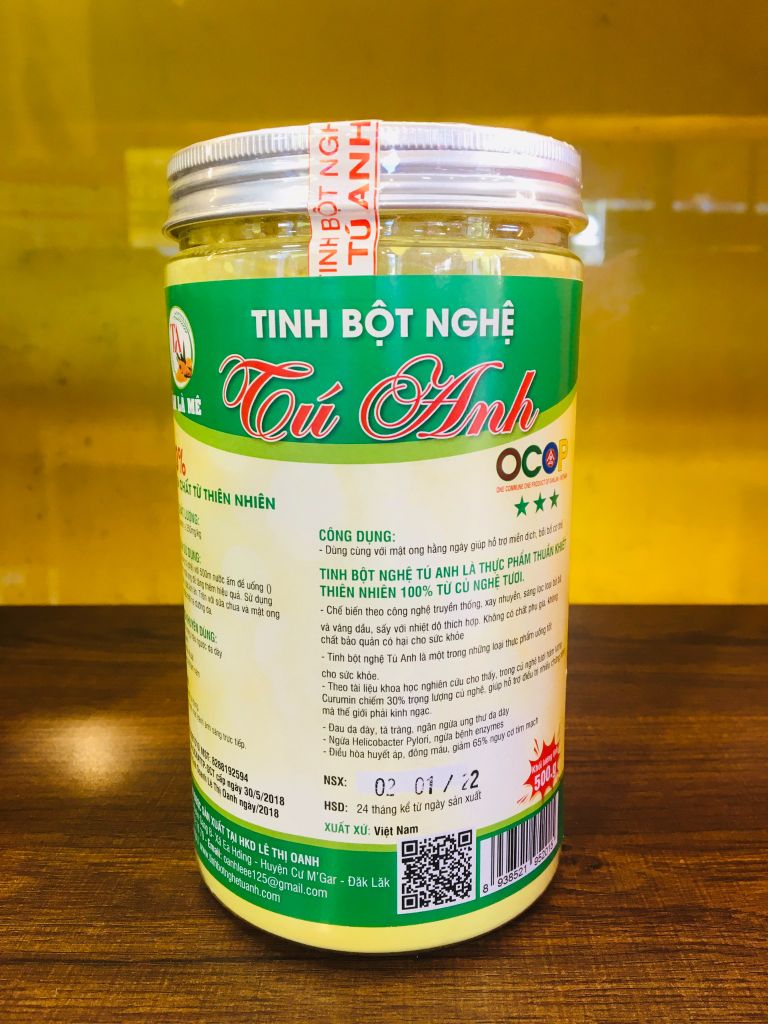  Tinh Bột Nghệ Tú Anh - 100% Nguyên Chất từ thiên nhiên - Lọ 500g 