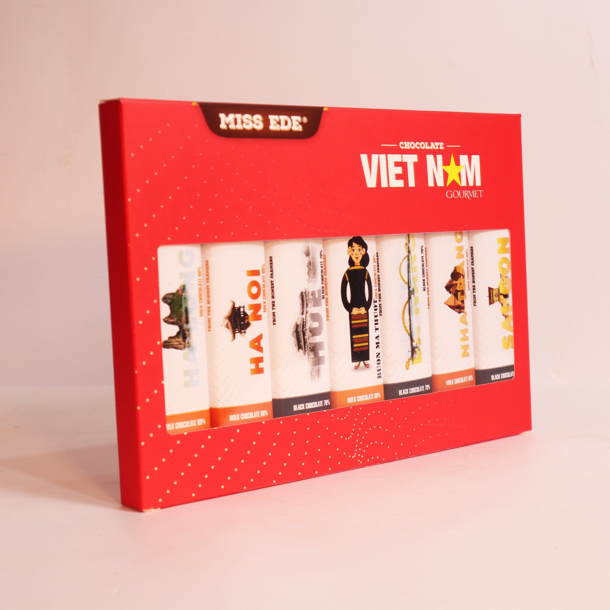  Hộp quà: Sô cô la VIET NAM gourmet - hộp lớn (VIETNAM gourmet Chocolate - gift box Size L) - 210 g 