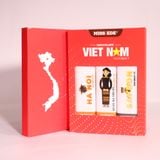 Gift box:  Sô cô la VIET NAM gourmet MISS EDE - Hộp trung (VIETNAM gourmet Chocolate - gift box Size M) -  MISS EDE - Hộp 60g (3 thanh x 30g: 2 thanh sữa & 1 thanh đen) 