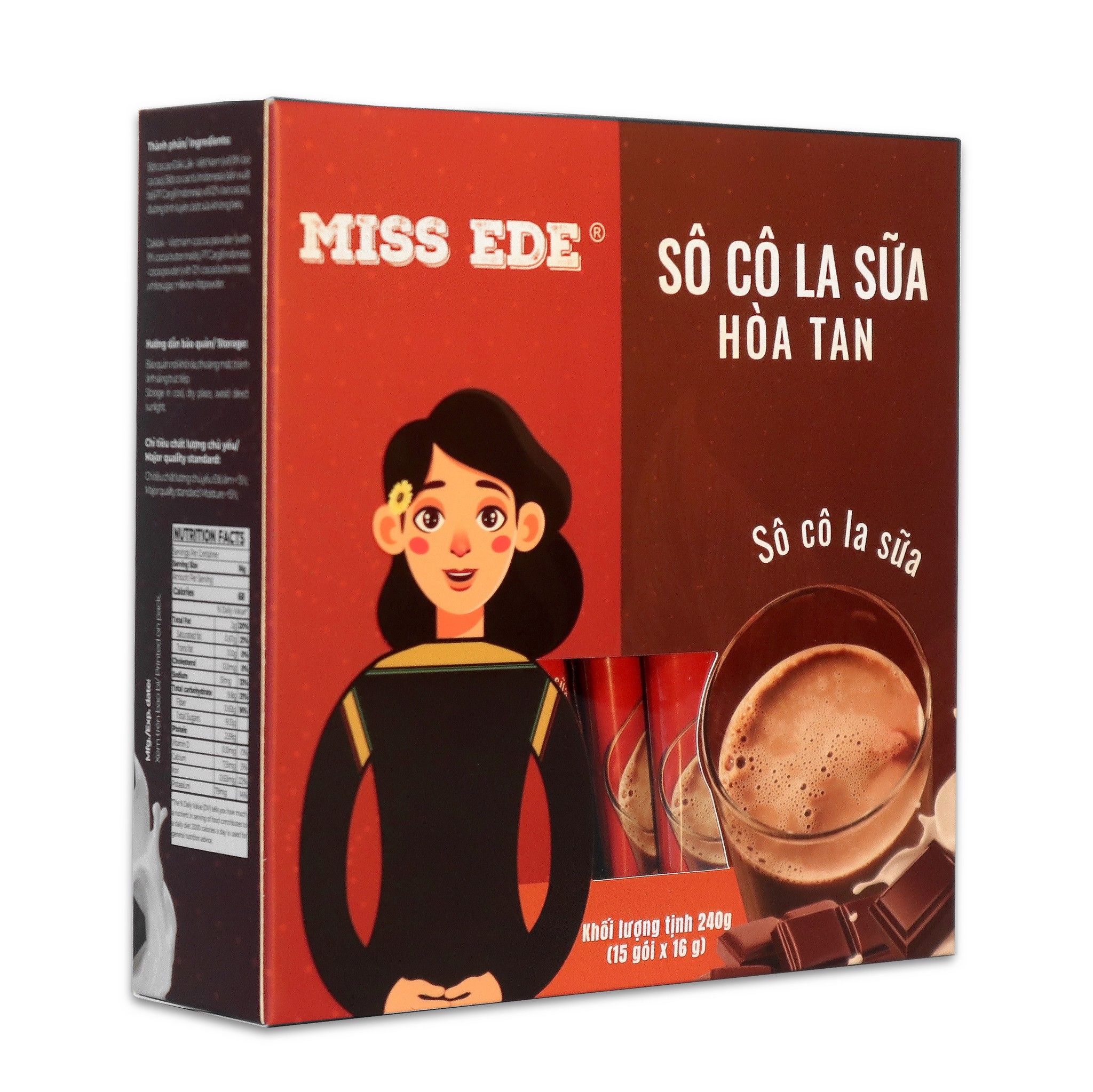  * Sô cô la sữa hoà tan - 240 g (15 x 16 g) 