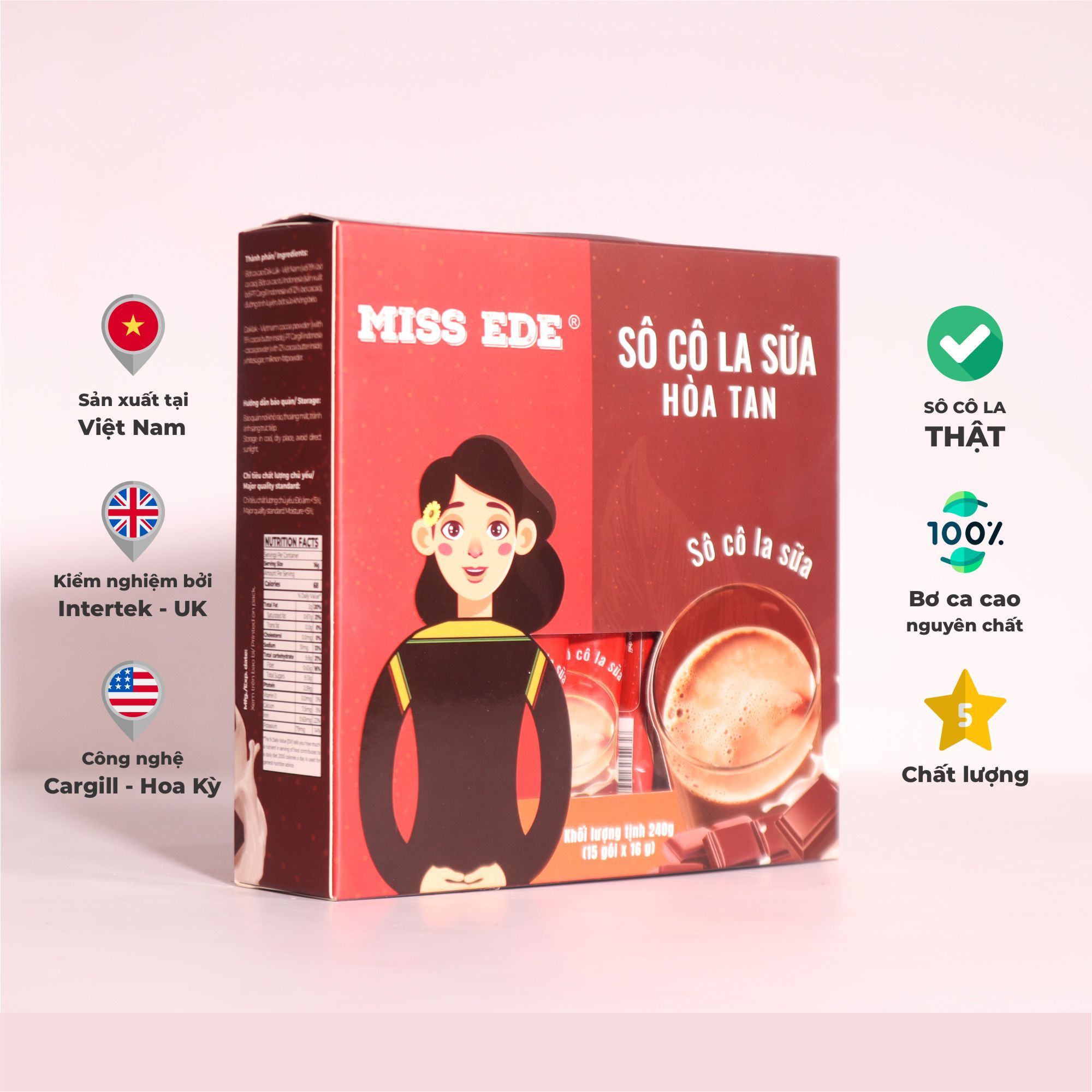  * Sô cô la sữa hoà tan - 240 g (15 x 16 g) 