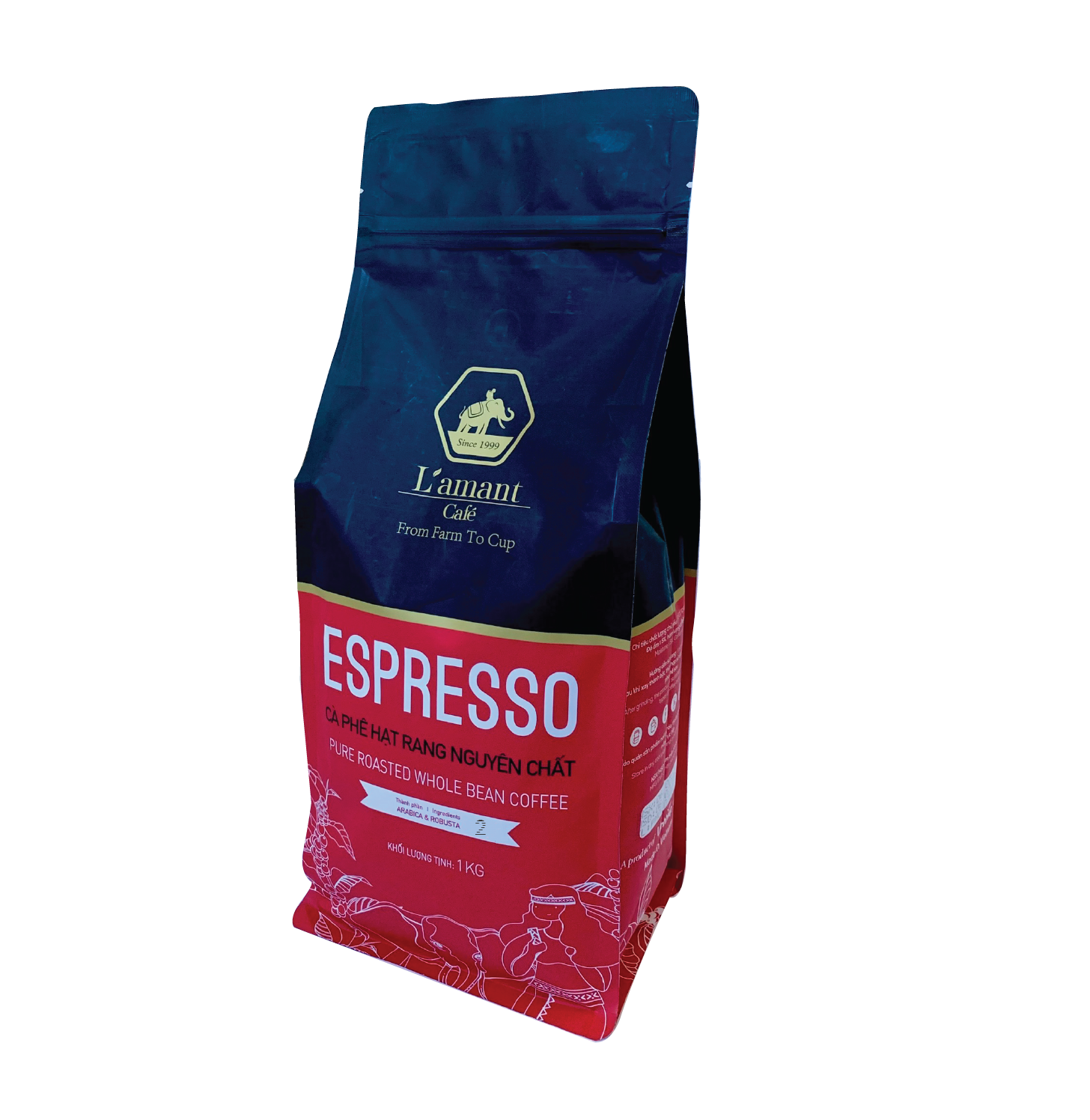  Cà phê hạt rang L’amant Espresso số 02 - L’amant No.02 Espresso Roasted Coffee 