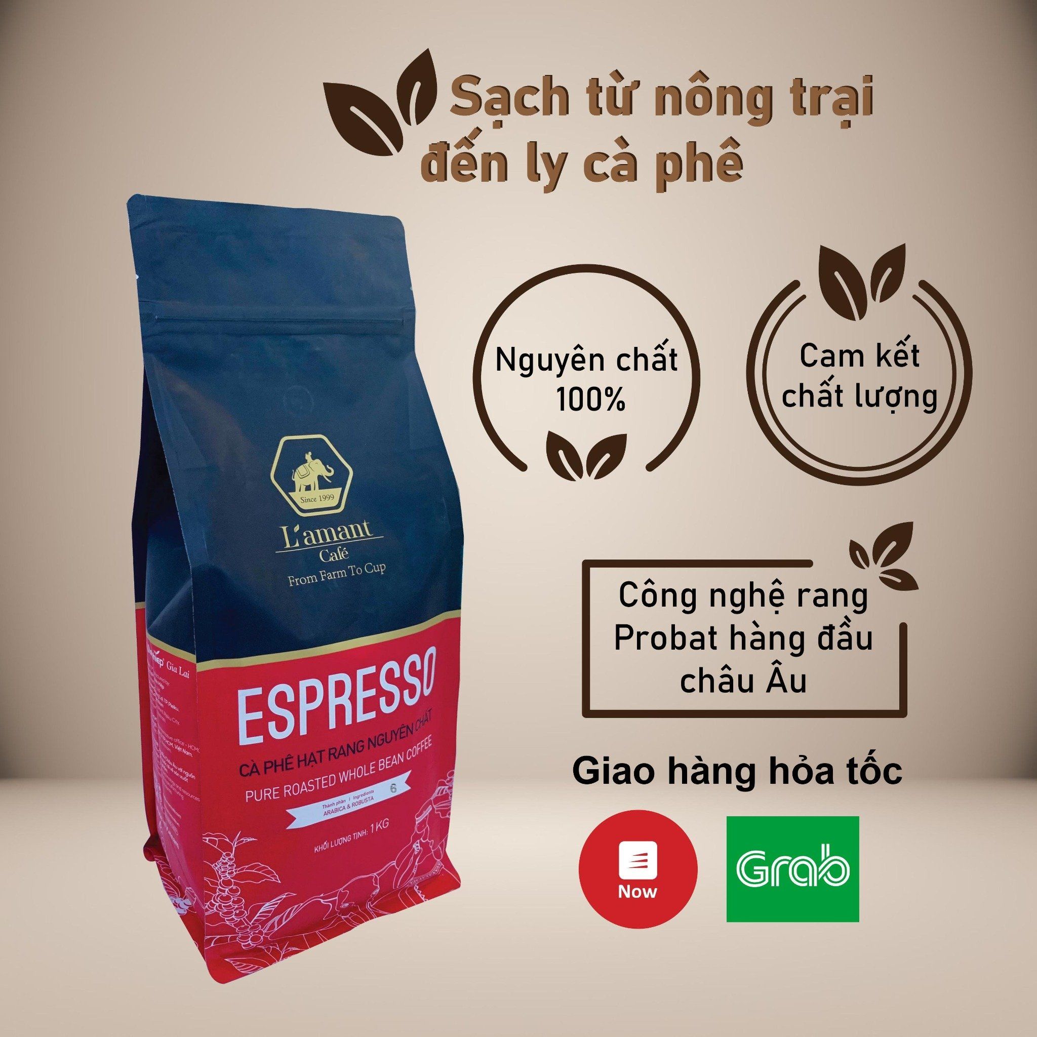  Cà phê hạt rang L’amant Espresso số 06 - L’amant No.06 Espresso Roasted Coffee 