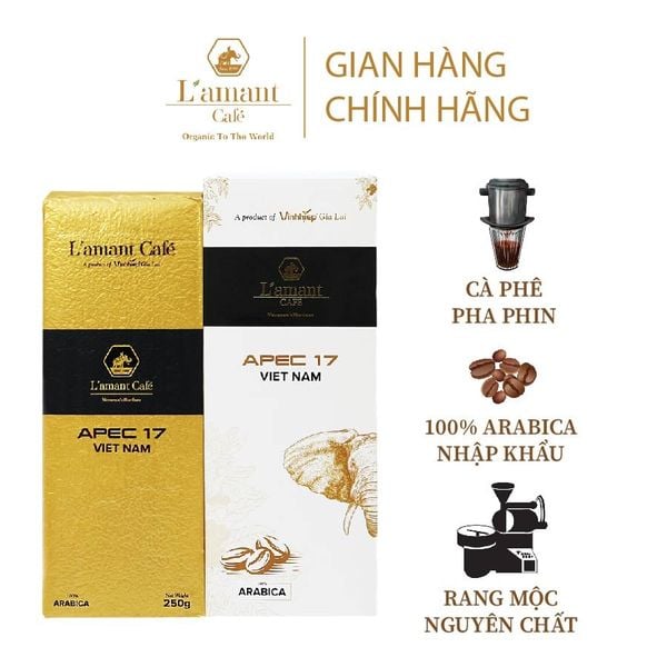  Combo 2 hộp cà phê L'amant Café APEC 2017 Robusta & Arabica 