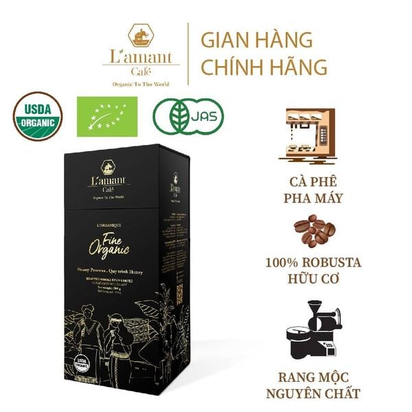  Cà phê hạt hữu cơ nguyên chất L’amant Fine Organic chuẩn USDA 