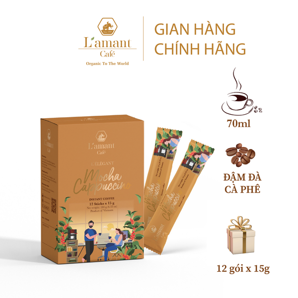  Combo 01 Coconut Cappuccino (Hộp 180G - 12 gói) VÀ Mocha Cappuccino (Hộp 180G - 12 gói) 