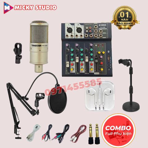 Combo Takstar PC K200 mixer F4 yamaha