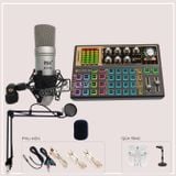 Bộ micro hát live stream isk At100  sound card K300 hàng chính hãng đầy đủ hiệu ứng tiếng cười vỗ tay