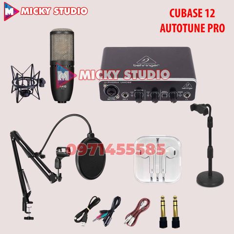 Combo Mic AKG P220 Sourd Card Behringer UMC22
