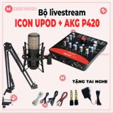 Combo micro AKG P420 sound card icon upod pro thu âm live tream