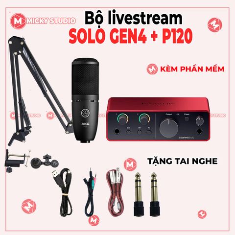 Combo Mic AKG P120 Sourd Card Focusrite Solo Gen 4