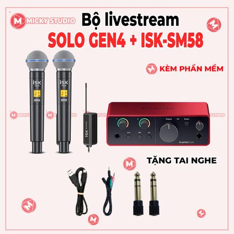 Combo mic không dây ISK SM58  Solo Gen 4