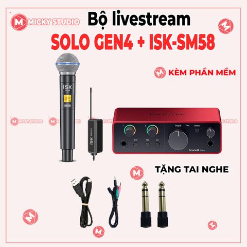 Combo mic không dây ISK SM58  Solo Gen 4