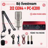 Combo Takstar PC K200 Sourdcard Focusrite Scarlett 2i2 Gen 4