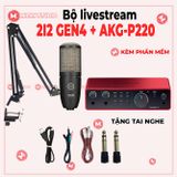 Combo Mic AKG P220 Sourd Card Focusrite 2I2 Gen 4