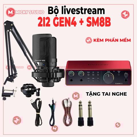 Combo Takstar SM8B Sourdcard Focusrite Scarlett 2i2 Gen 4