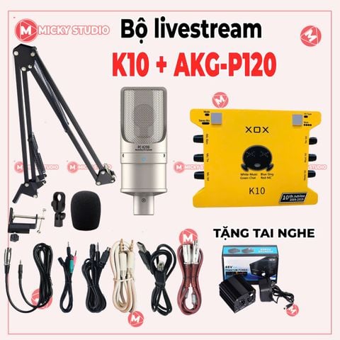 Combo micro Takstar PC-K200 và soundcard K10 10th 2020