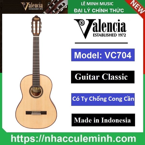 Đàn Guitar Classic Valencia VC704