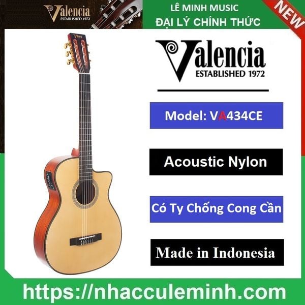 Đàn Guitar Acoustic Classic Valencia VA434 CE