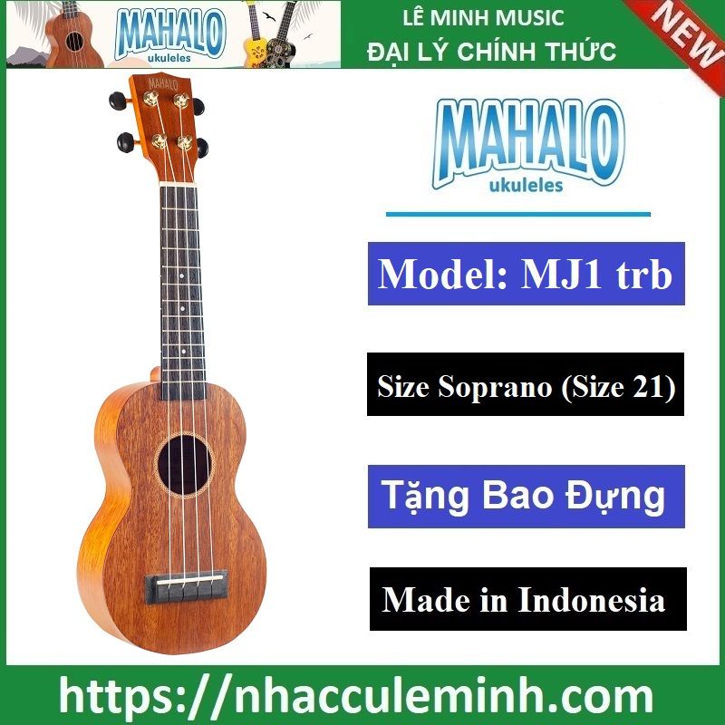 Đàn Ukulele Soprano Mahalo MJ1 Tbr