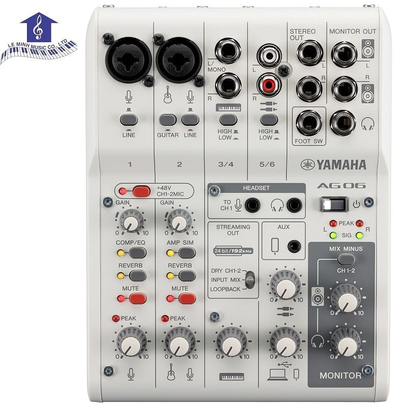 Bàn Trộn Mixer Livestream Yamaha AG06 MK2 W